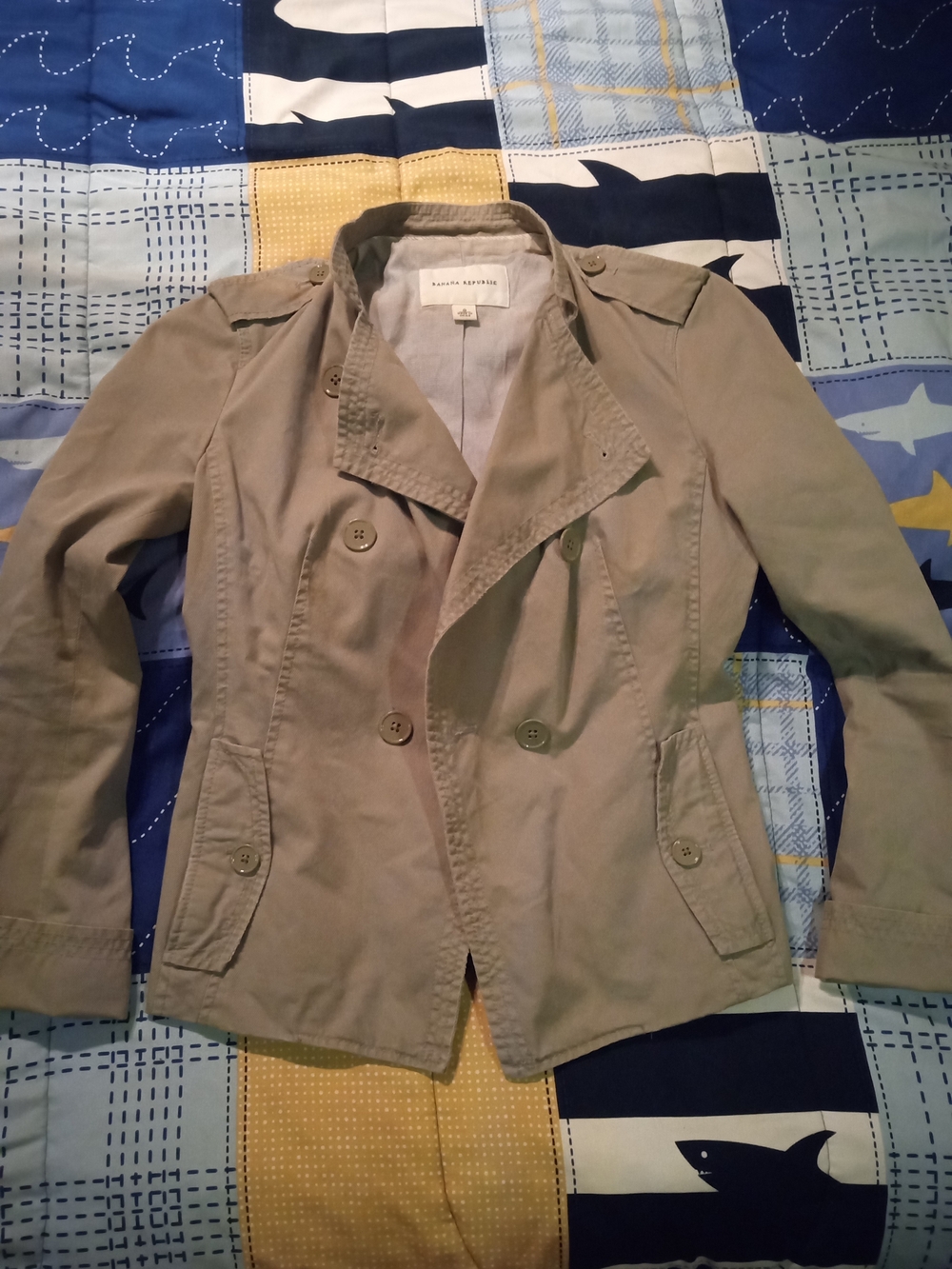 Banana Republic Women's Olive Green Double-Breasted Jacket